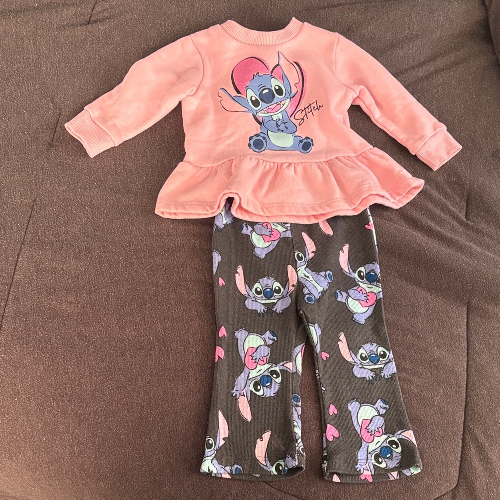 Disney Stitch Kids Set - Pink and Brown